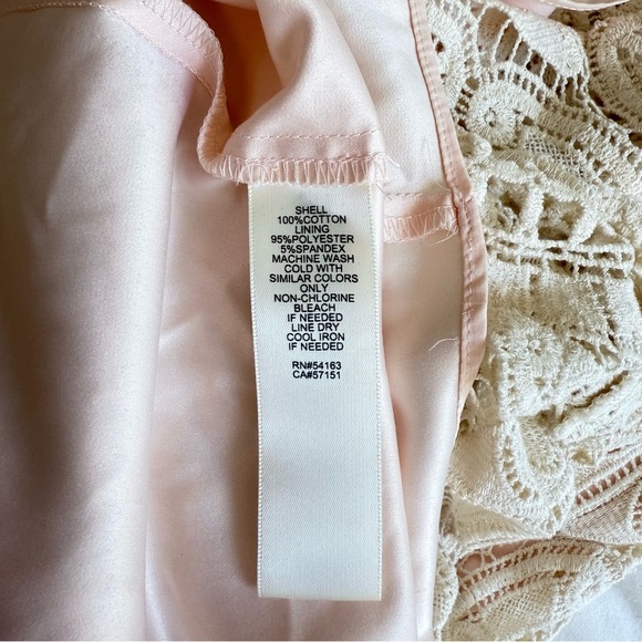 ELIZA J Crochet Lace Maxi Dress Cream Blush Sleeveless Keyhole Back Size 8 - Picture 12 of 14